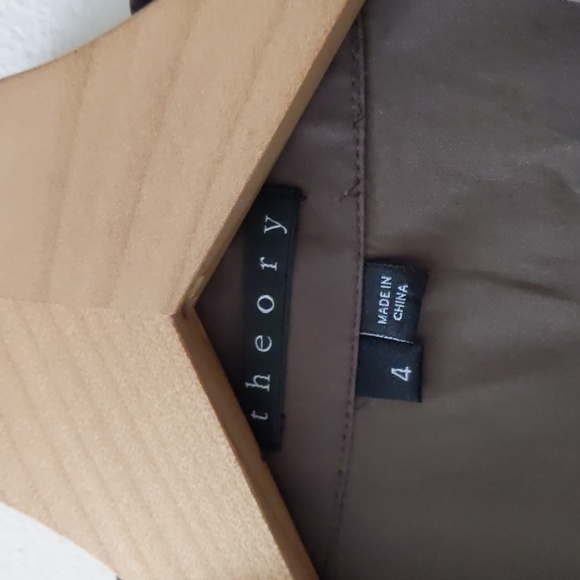 Theory Short Sleeve Shirt Dress Brown Women's 4 - Picture 4 of 6